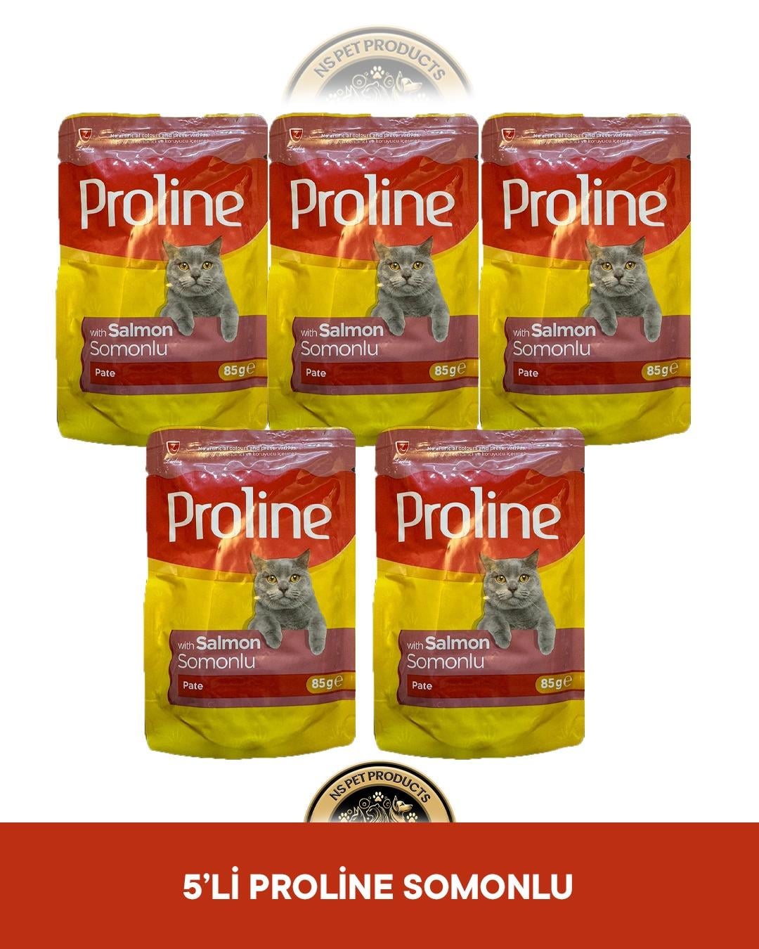 Proline Pouch Pate Somonlu Yaş Kedi Maması Seti 5x85 gr