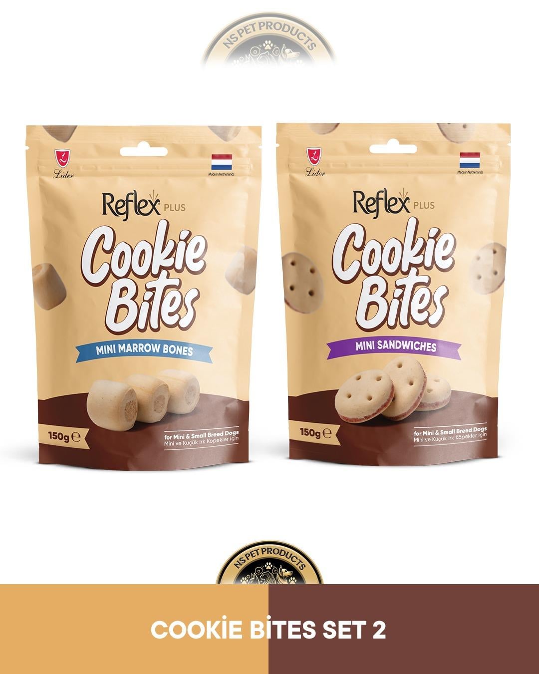 Reflex Cookie Bites Mini Marrow Bones & Mini Sandwiches Köpek Ödül Maması Seti 2x150 gram