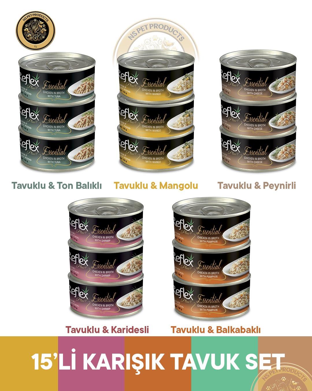 Reflex Plus Essential Tavuklu-Karışık Süper Set - 15x70gr
