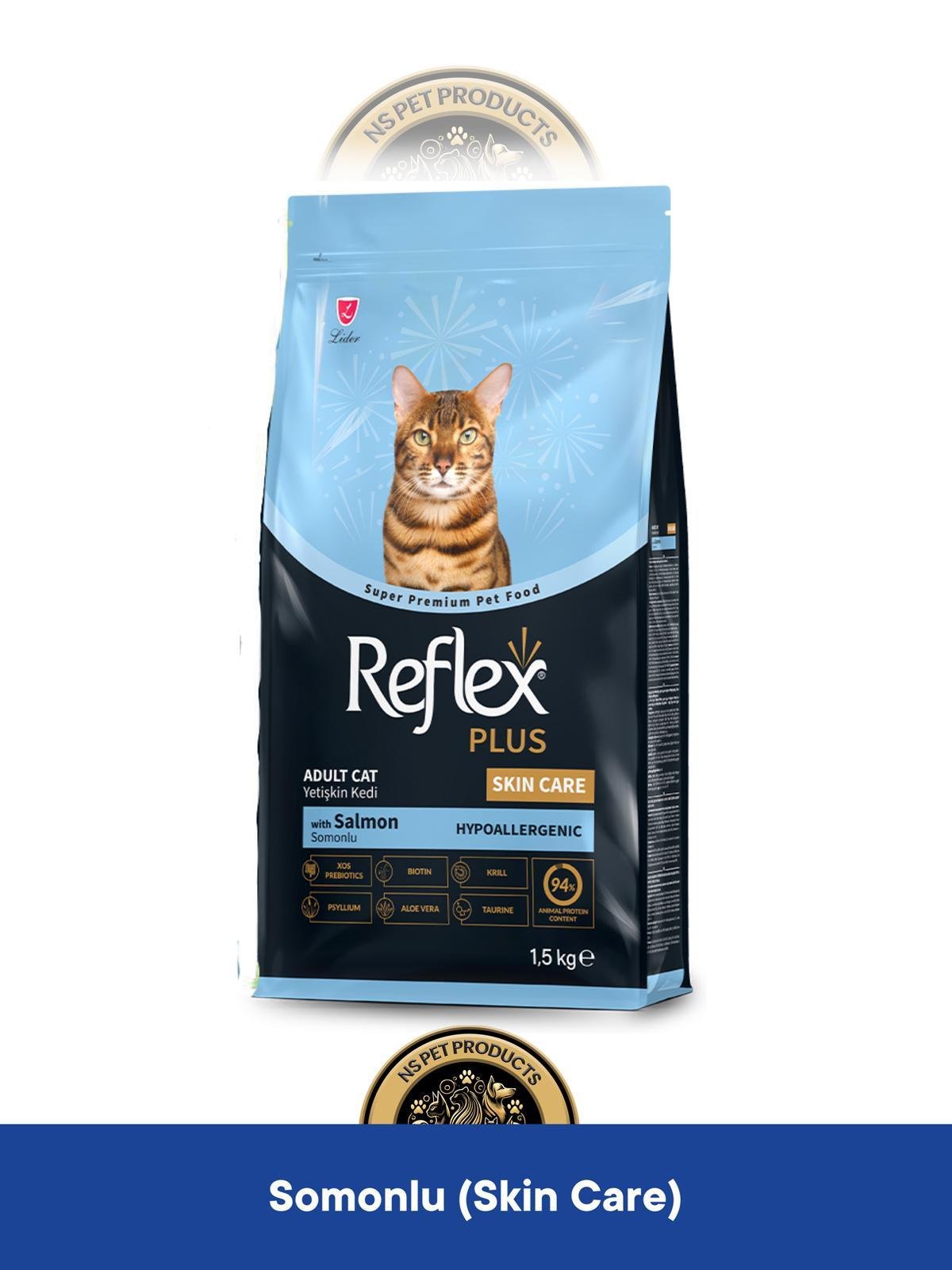 Reflex Plus Hypoallergenic Skin Care - Cilt Bakımı Somonlu Yetişkin Kedi Maması 1.5 kg