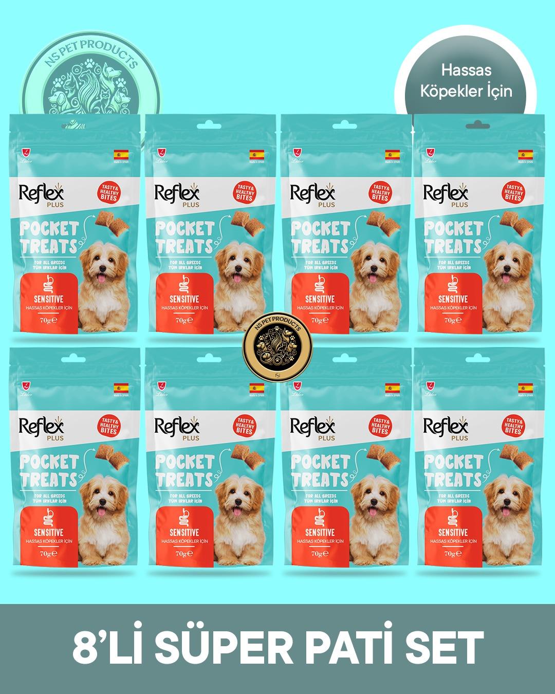 Reflex Plus Pocket Treats Hassas Köpekler İçin Köpek Maması 8'li Süper Pati Set 8x70 gr