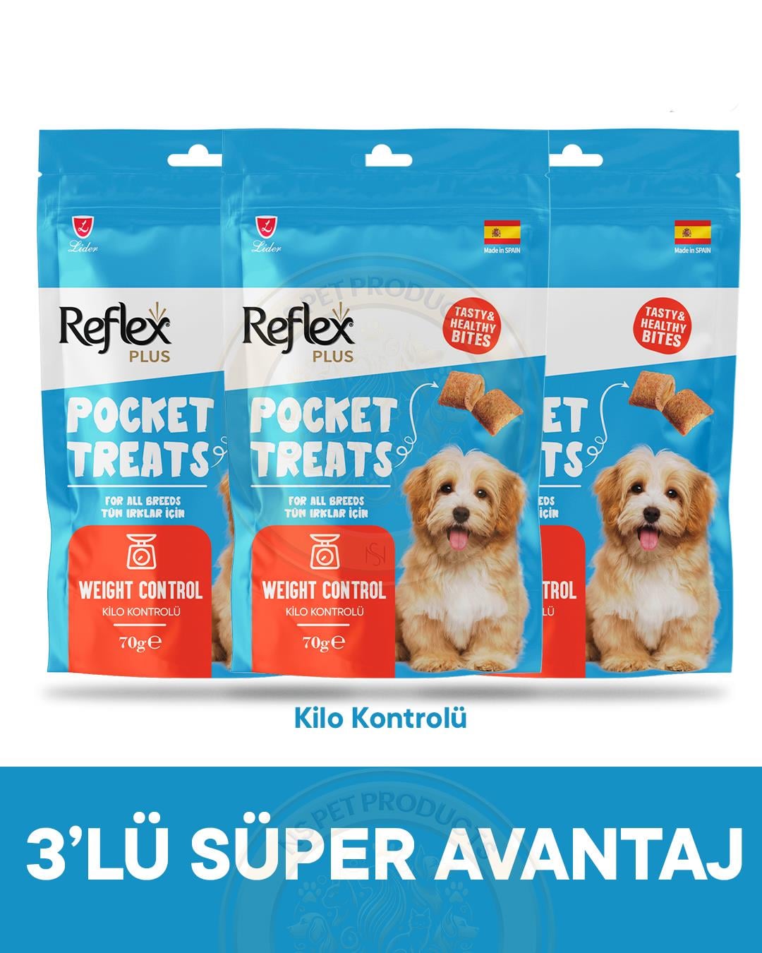 Reflex Pocket Treats Weight Control Köpek Ödül Maması 3lü Fırsat 3x70gr