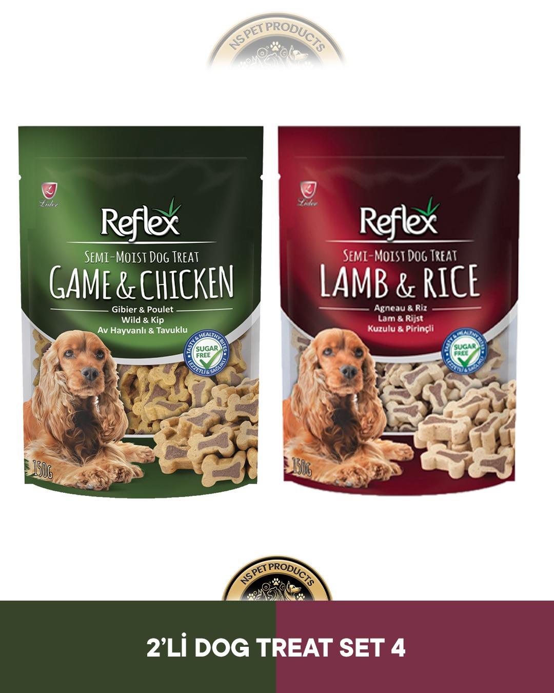 Semi-Moist Av Hayvanı Tavuk & Kuzu Pirinç Köpek Ödül Maması Seti 2x150 gram
