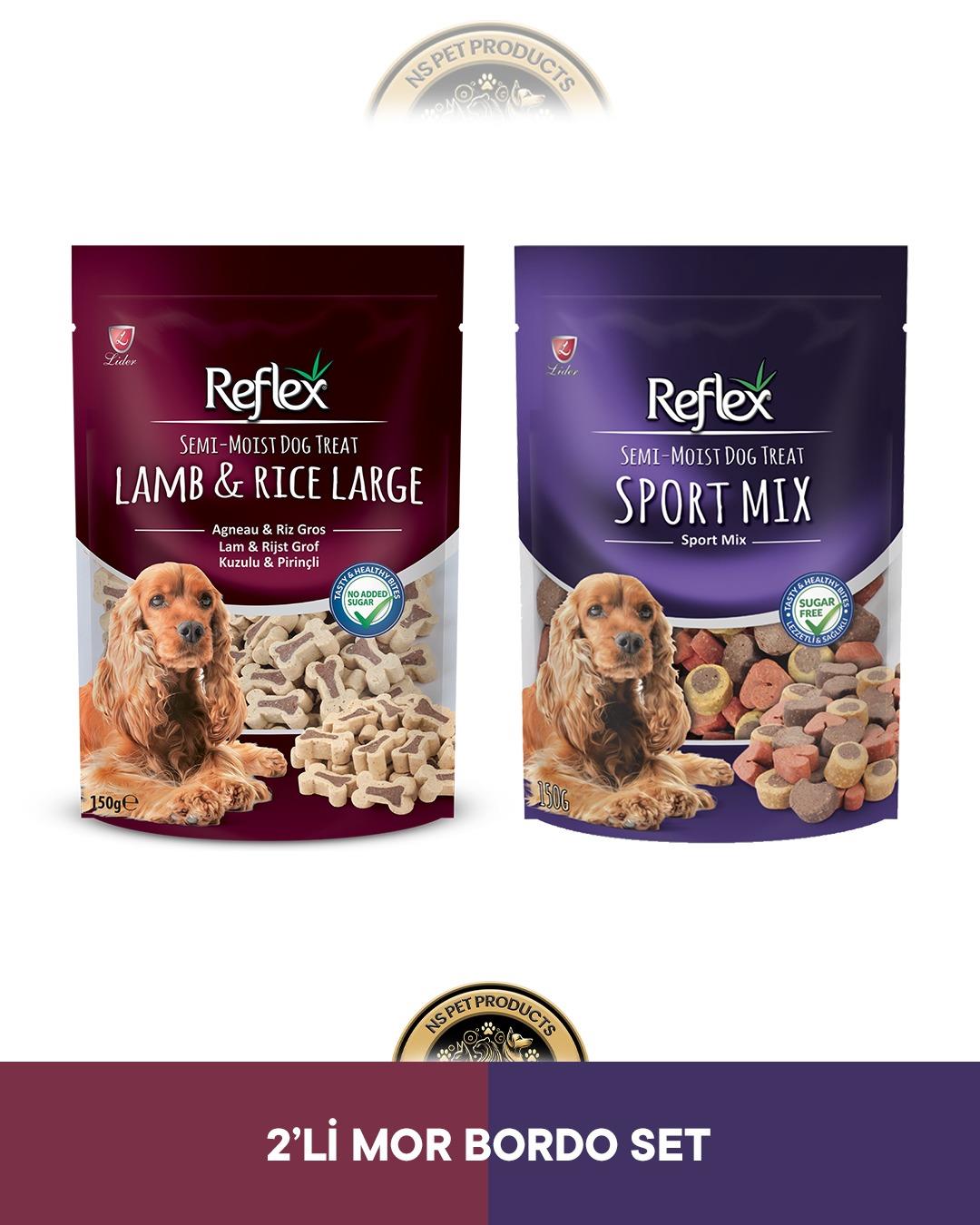 Semi-Moist Kuzu Pirinç Large & Sport Mix Köpek Ödül Maması Seti 2x150 gram