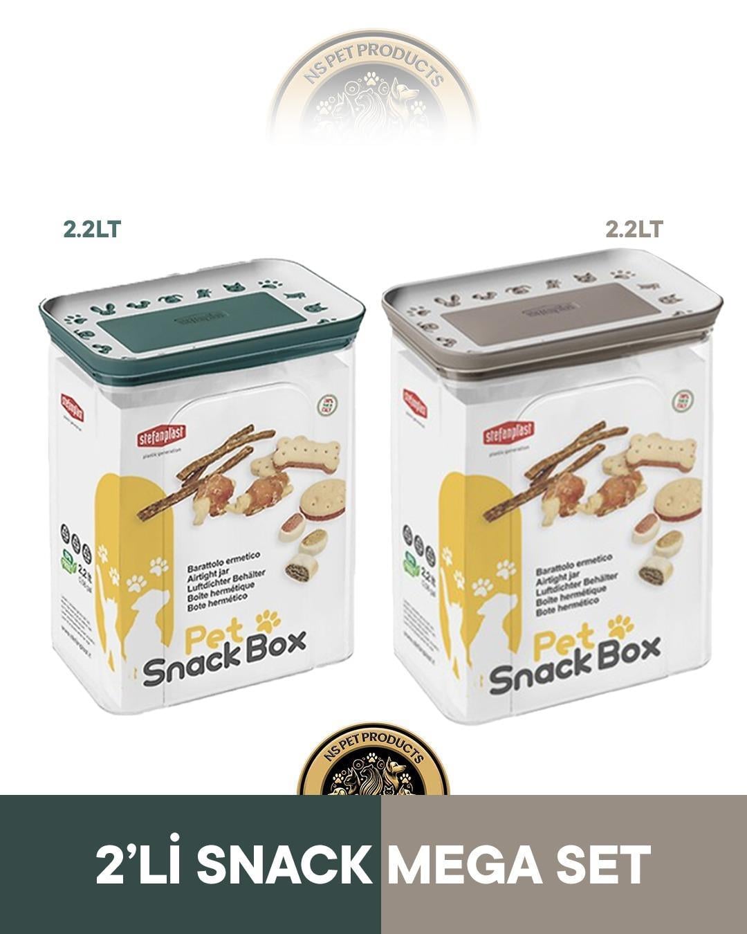 Stefanplast Dikdörtgen Snackbox 2'li Snack Mega Set