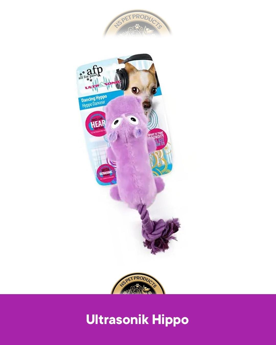Ultrasonik Hippo Peluş Köpek Oyuncağı 36x12x8,6 cm