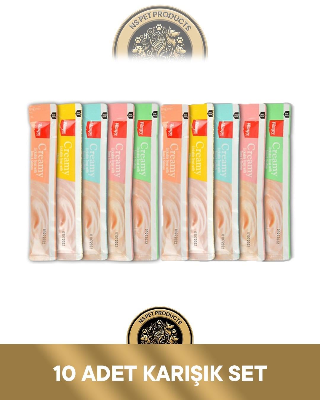 Wanpy 10'lu Karışık Kedi Krema Ödül Maması 10x14gr