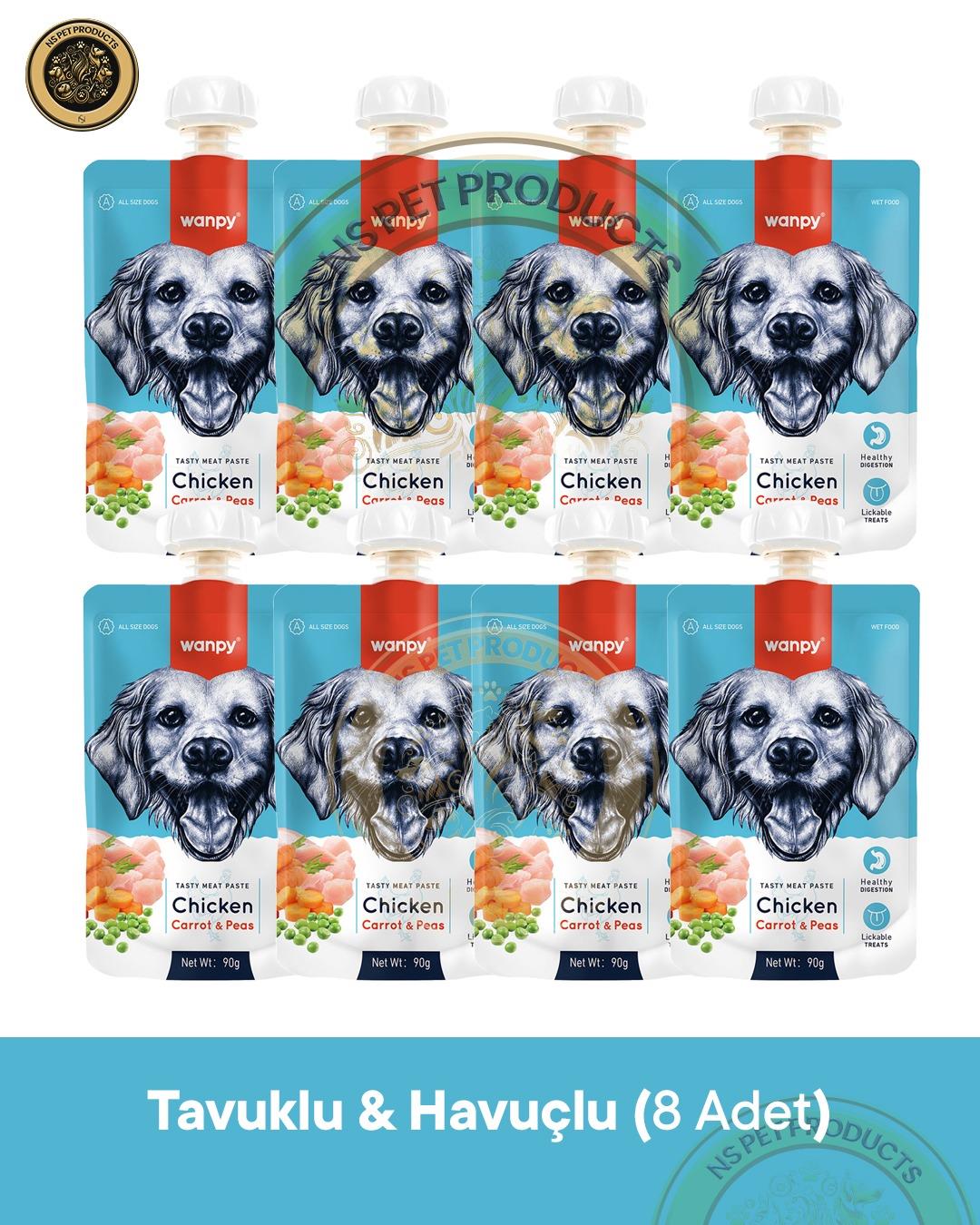 Wanpy Tavuklu & Havuçlu Köpek Ödül Maması 8'li – 90 g × 8 Paket
