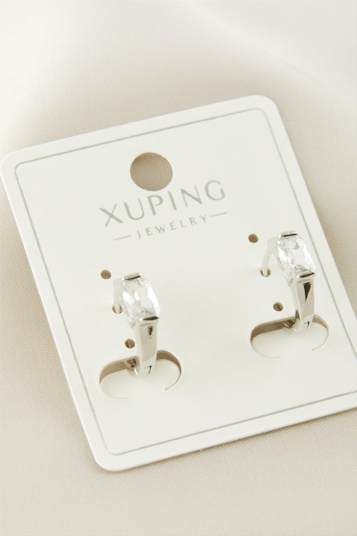 Xuping Tek Taşlı Lüks Çelik Küpe