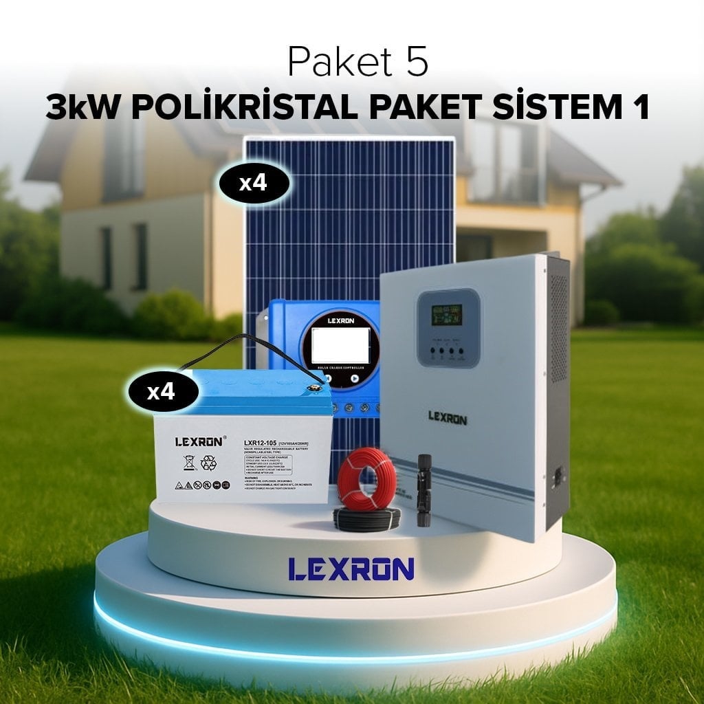 1200W Jel Akülü Solar Enerji Paketi | Off-Grid Güneş Enerjisi Sistemi