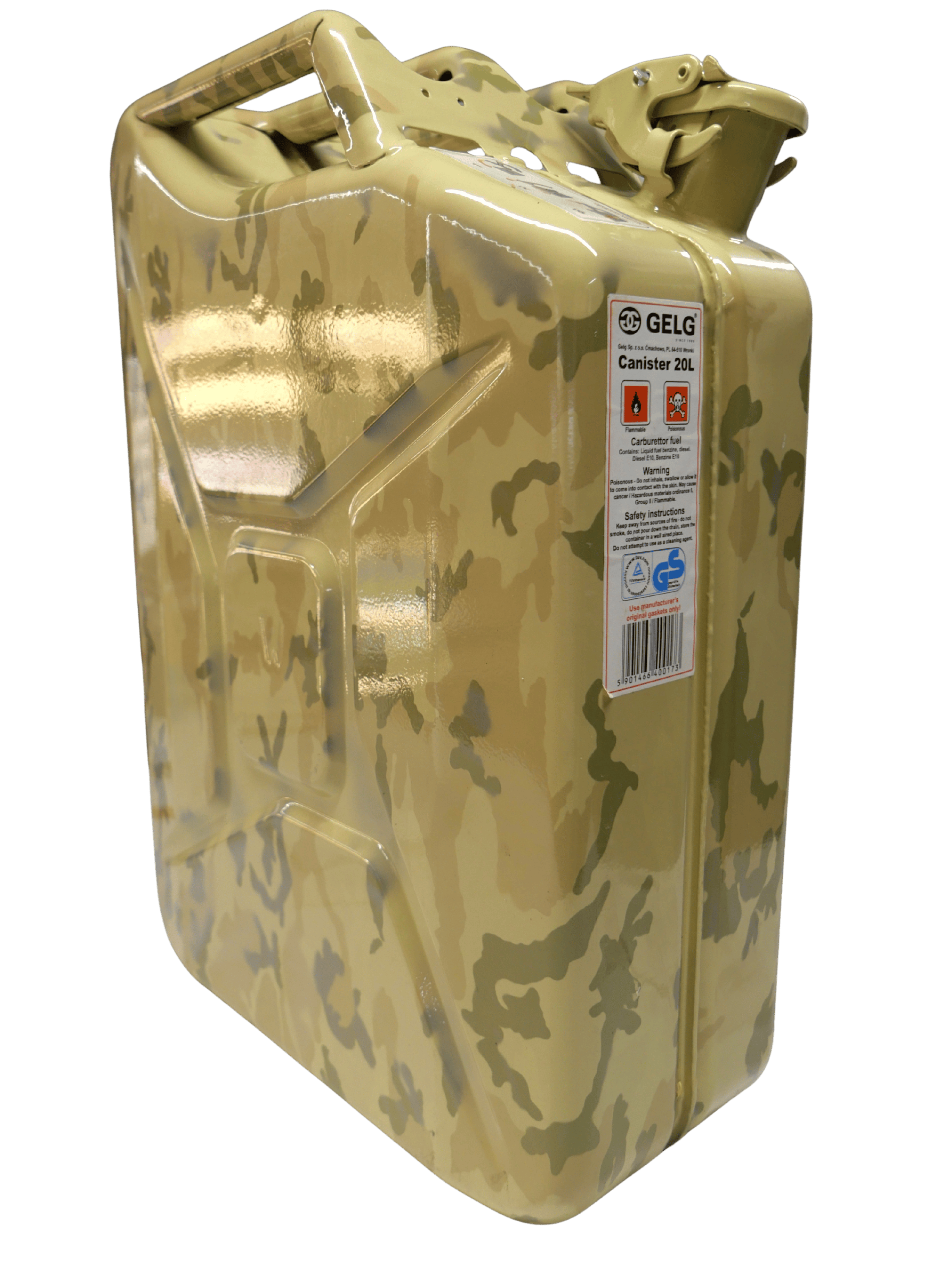 Gelg 20 Litre Metal Benzin Bidonu - Desert/Bej Kamuflaj