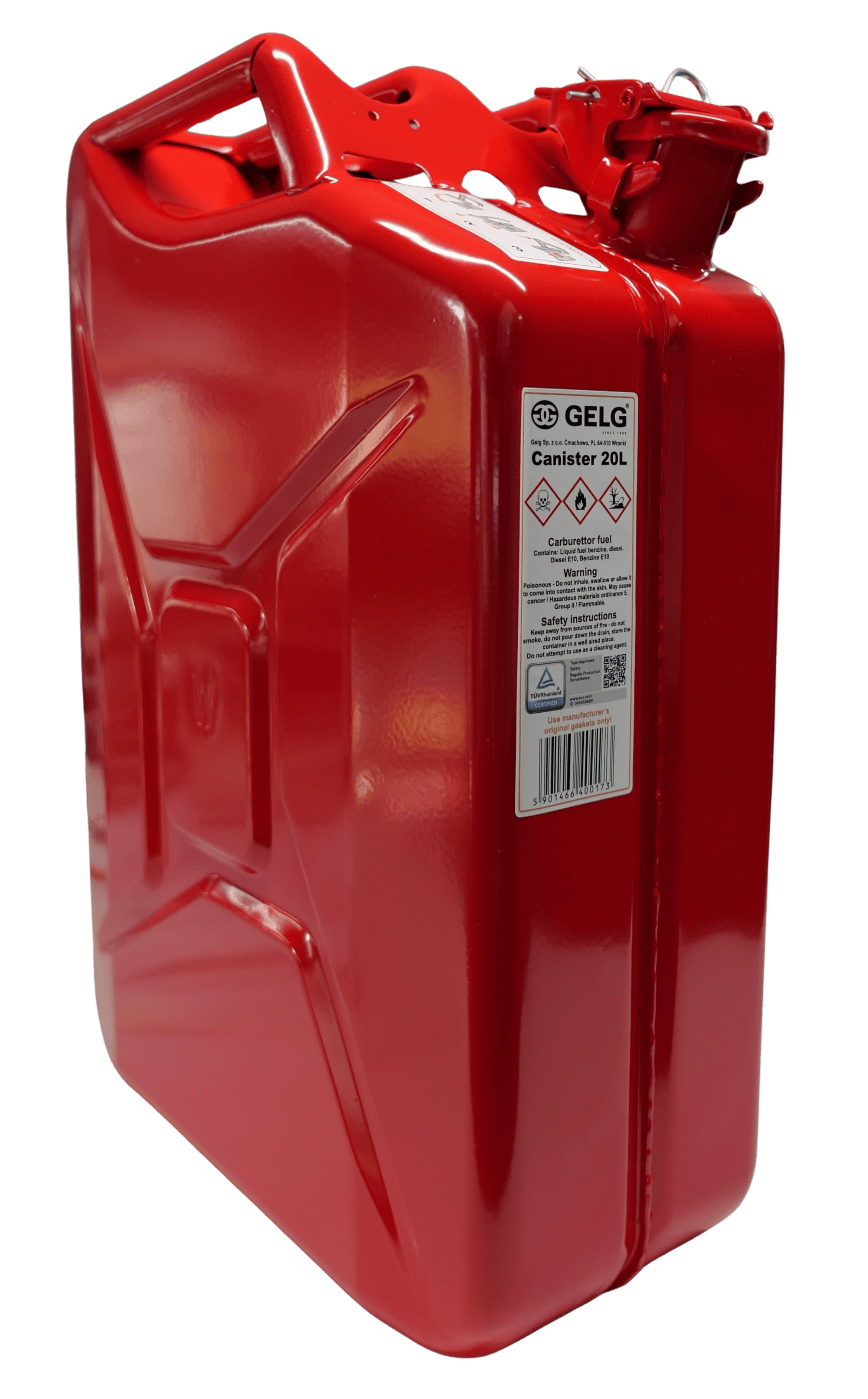 Gelg 20 Litre Metal Benzin Bidonu - Kırmızı