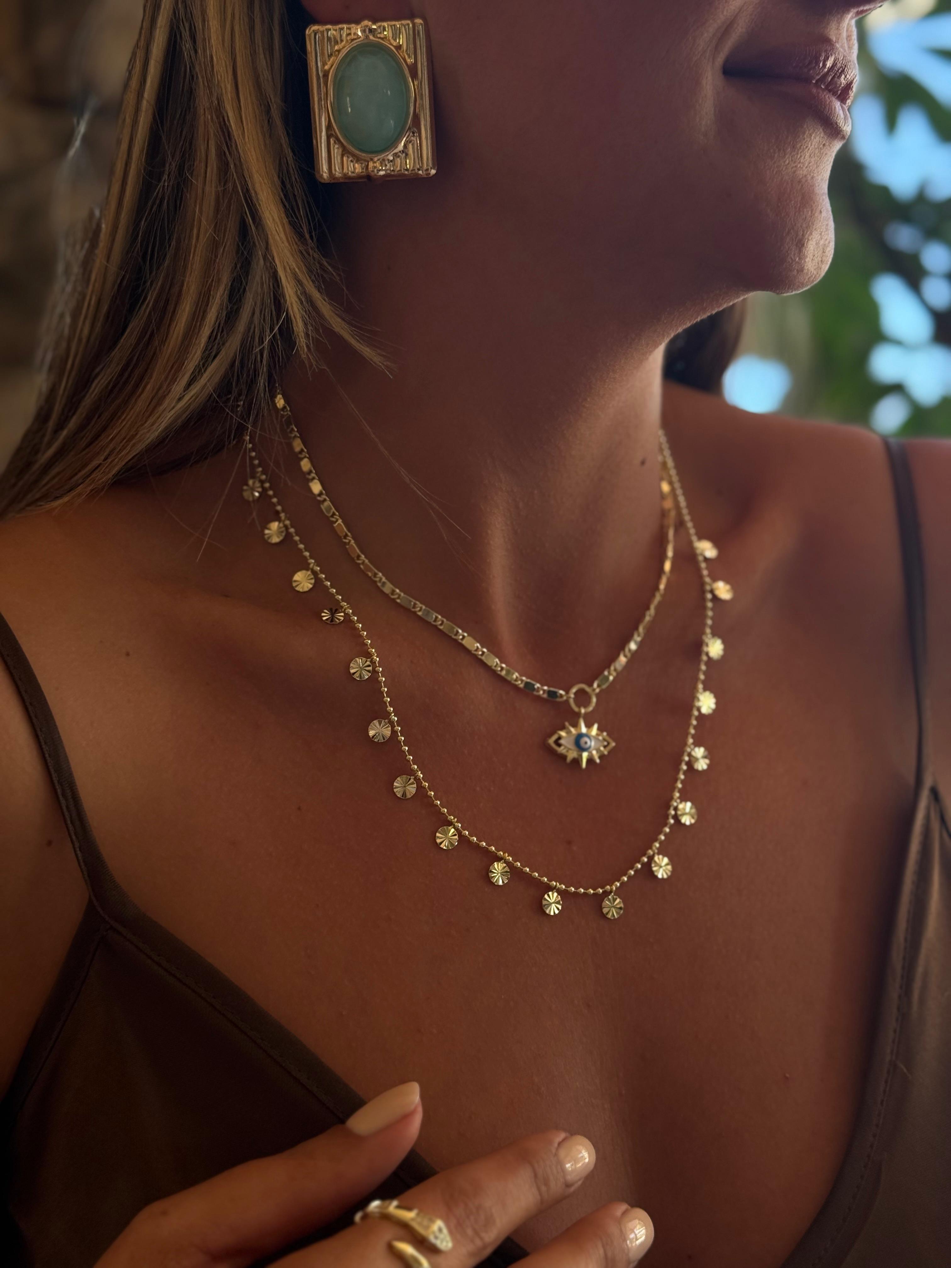 SESİ KOMBİN (ÖZEL SERİ) 2'Lİ KOLYE VE ÇELİK KÜPE 14K