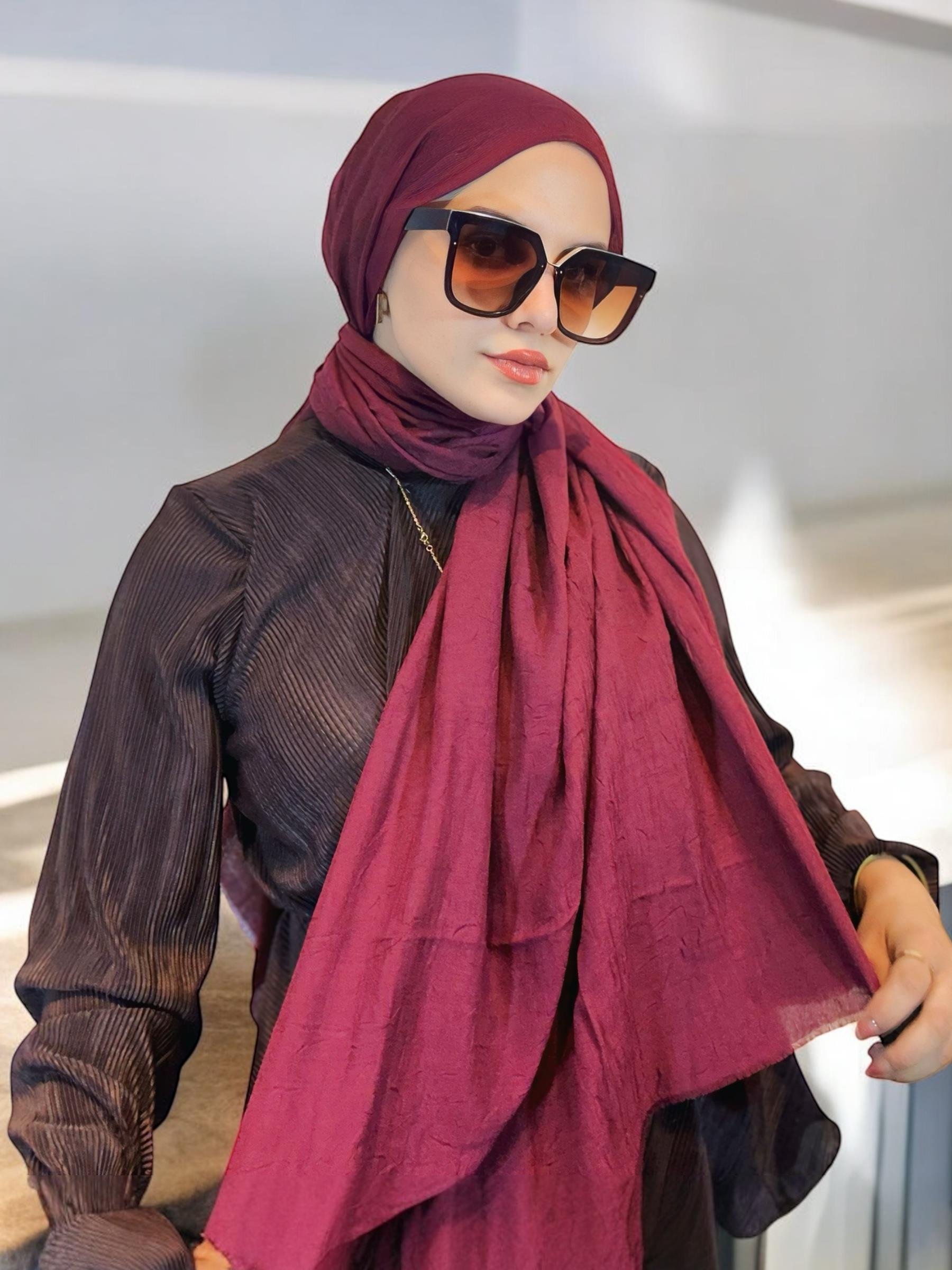 Bambu Kraş Şal Bordo
