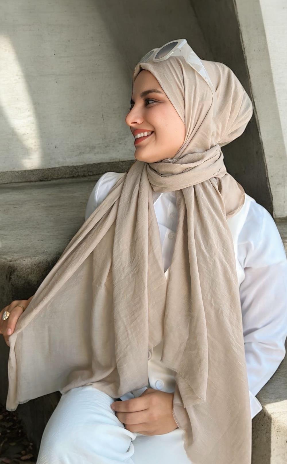 Dubai Pamuk Şal Bej