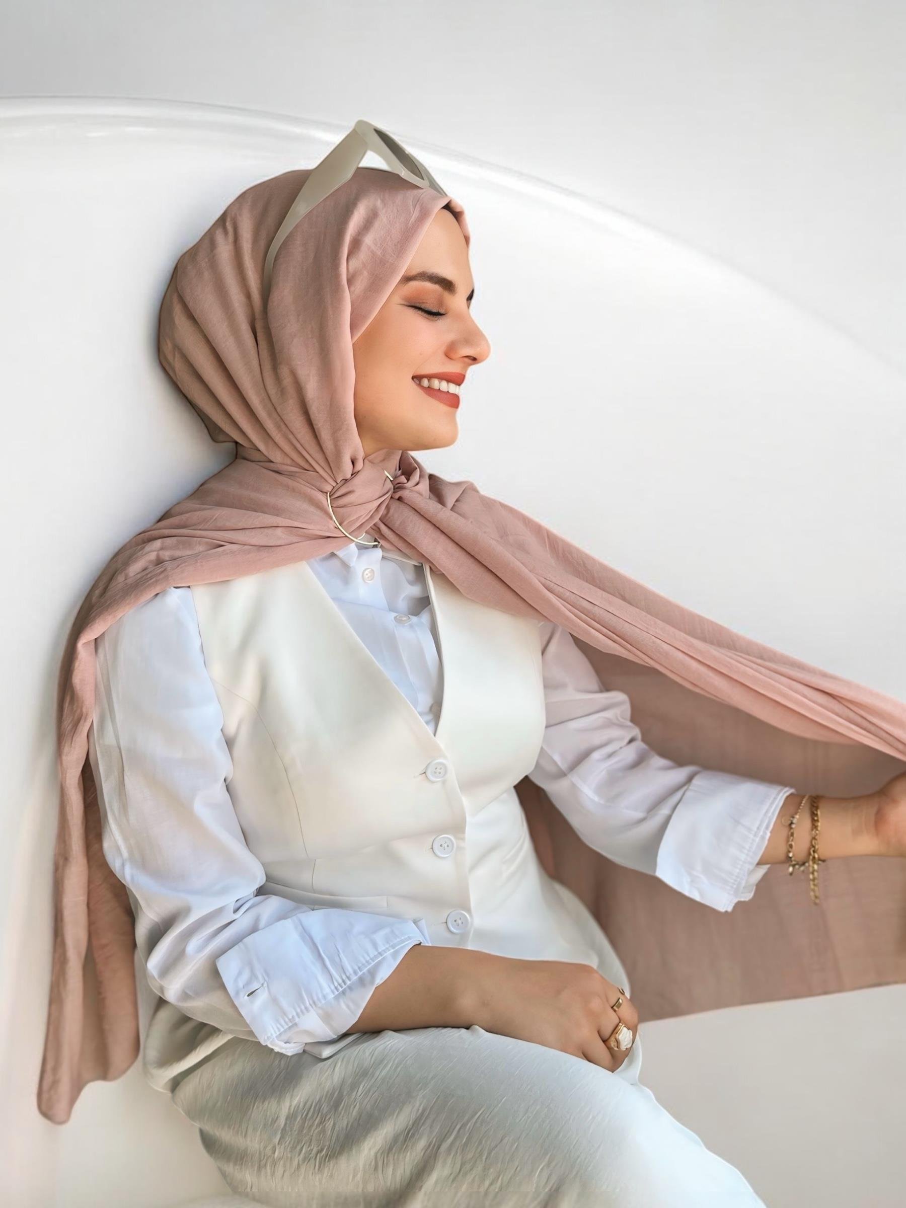 Dubai Pamuk Şal Pudra Pembe