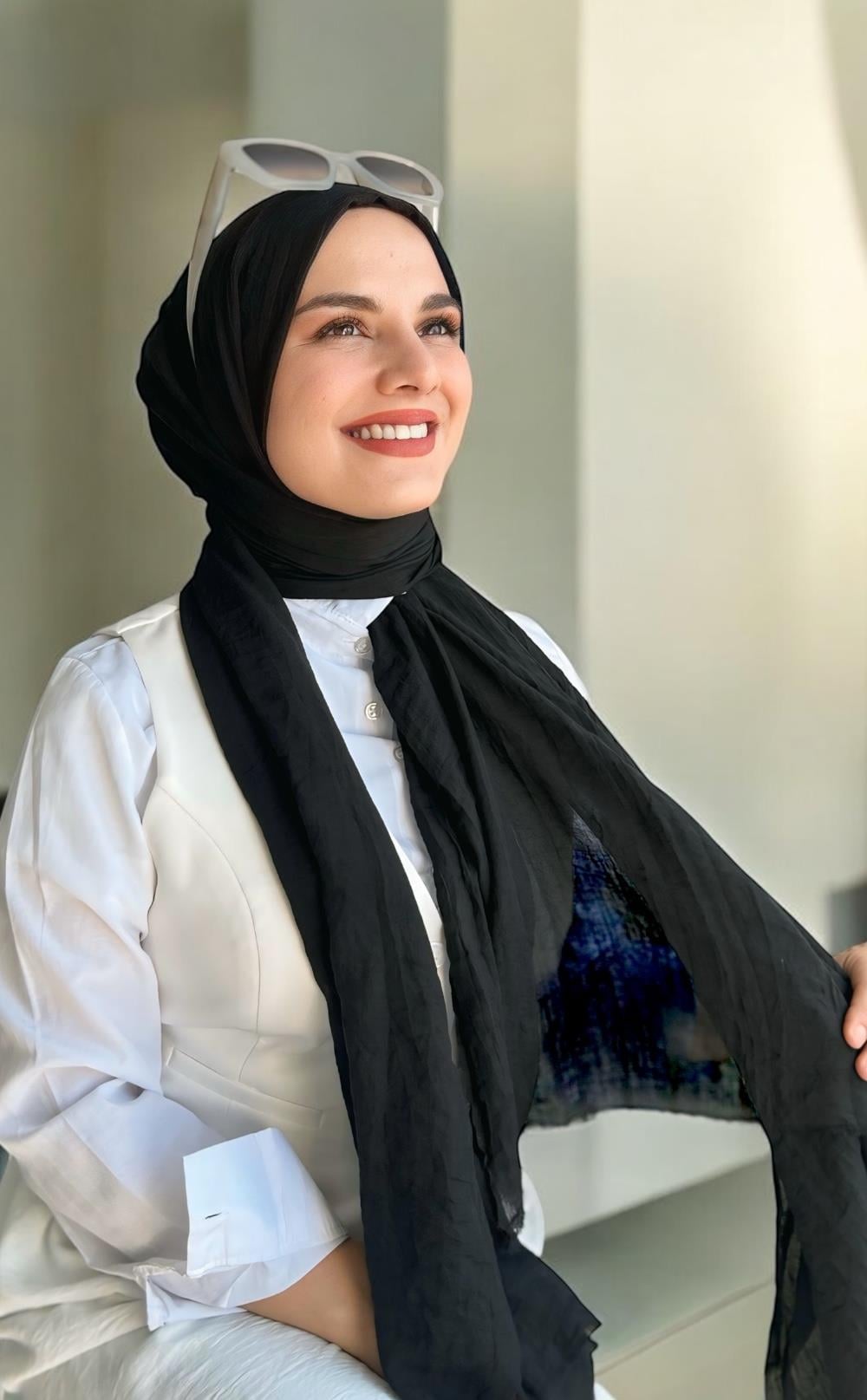 Dubai Pamuk Şal Siyah