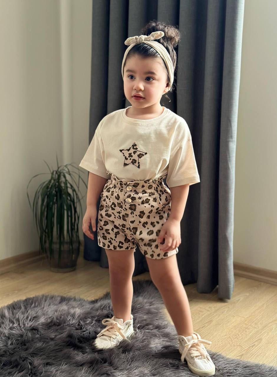 LEOPARLI KOT ŞORTLU TAKIM