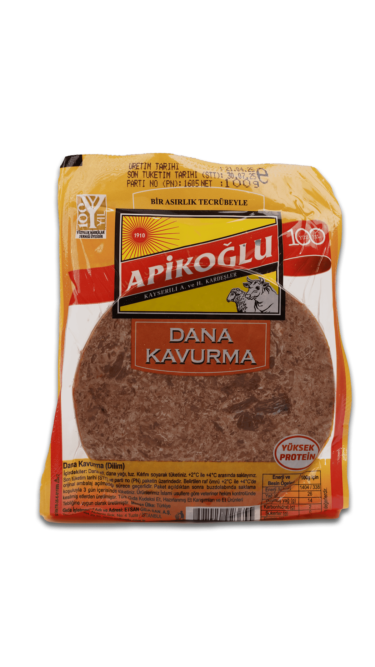 Apikoğlu Beef Braised Meat (Sliced) 100 Gm