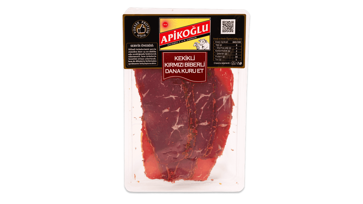Apikoğlu Dried Beef With Thyme And Red Pepper Meat 70 Gm