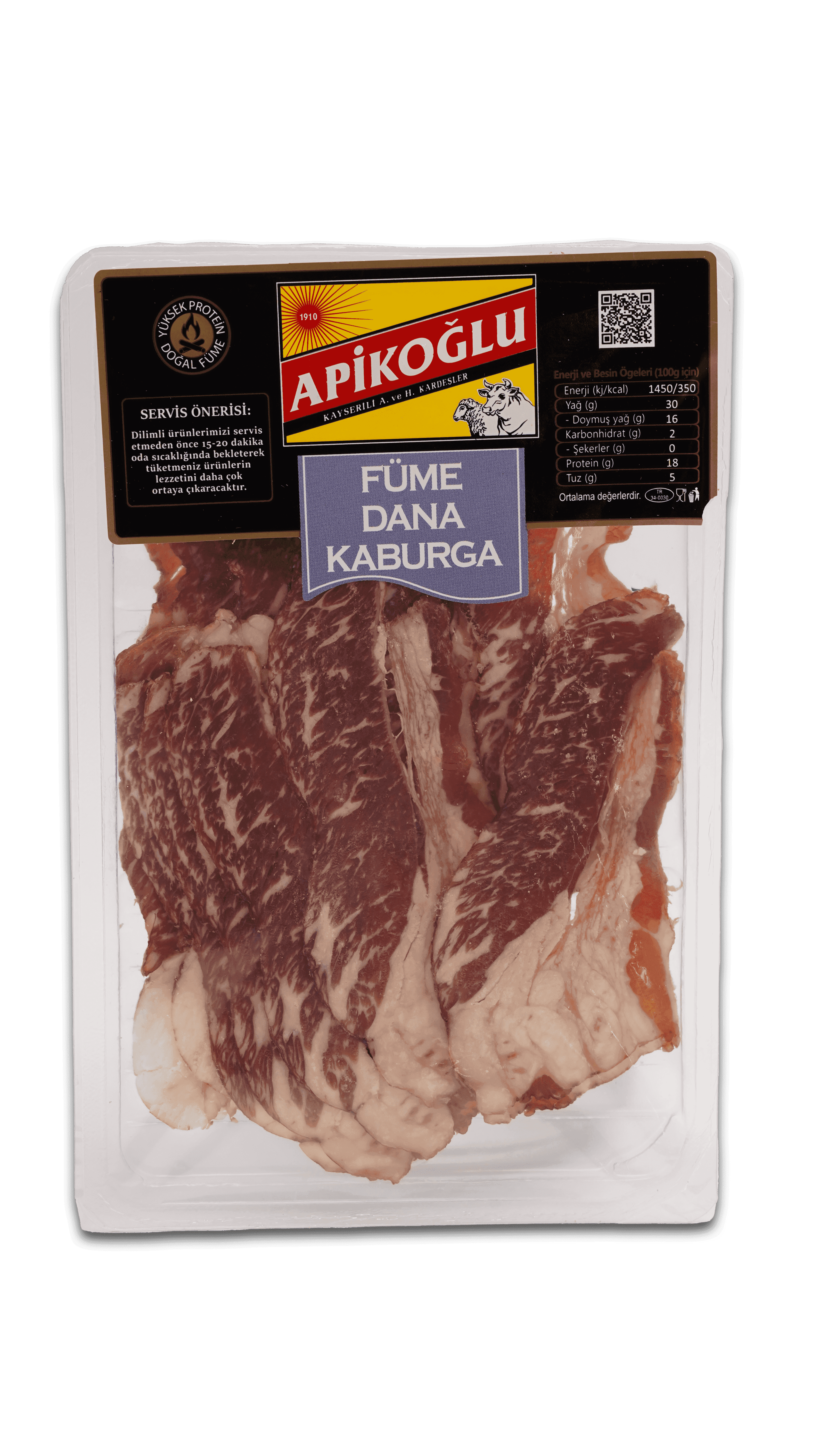 Apikoğlu Smoked Beef Ribs Sliced Meat 70 G