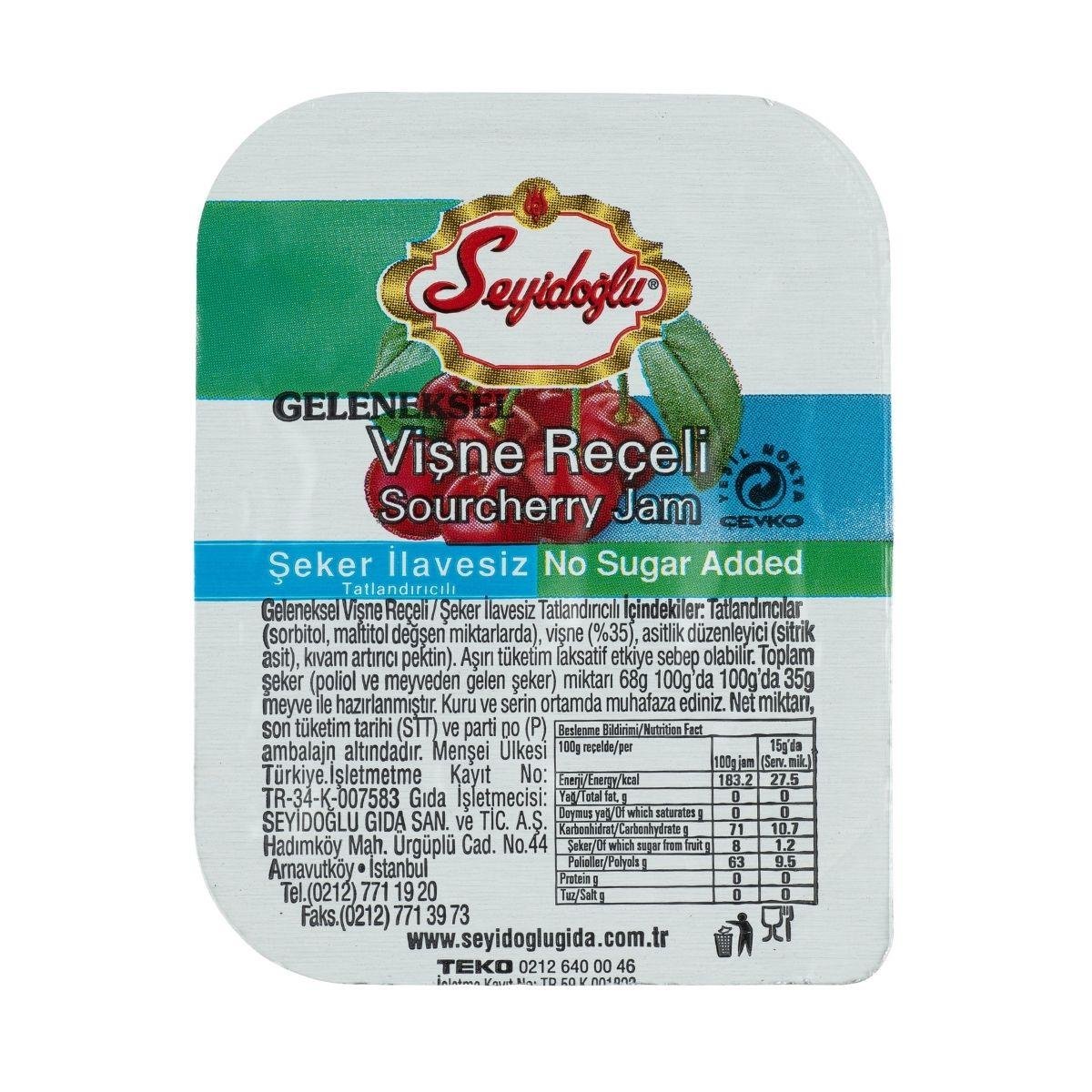 Seyidoğlu Diyabetik Vişne Reçeli 20 gr x100 Adet