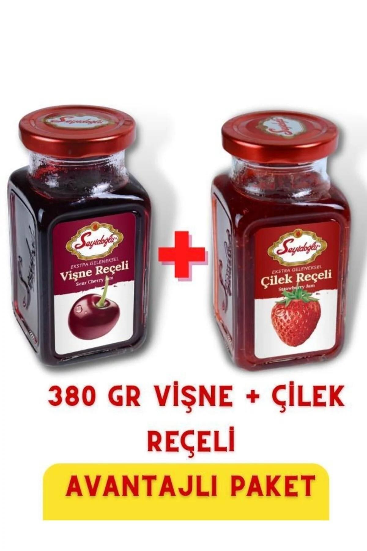 Seyidoğlu Geleneksel Reçel Seti – Çilek & Vişne (2x380 g Extra)