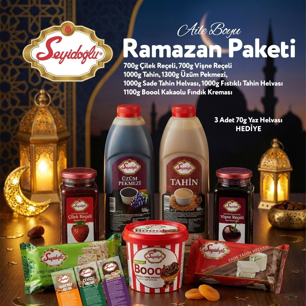 Seyidoğlu Ramazan Paketi Aile Boyu Kahvaltı Seti 7'li