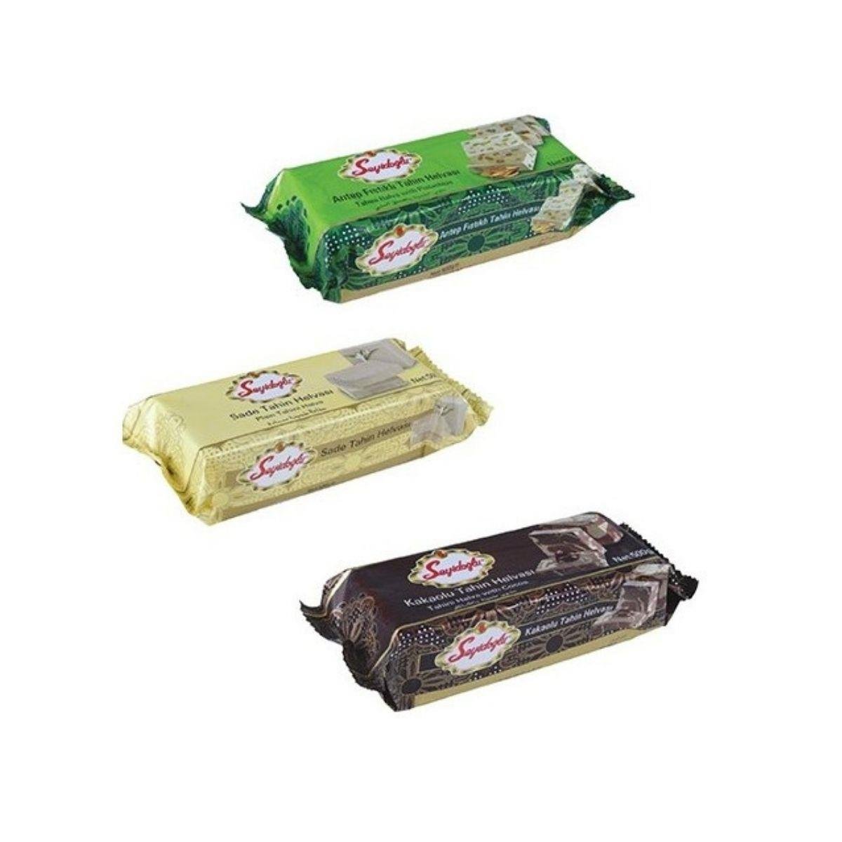 Seyidoğlu Tahin Helva 3'lü Paket (Sade, Kakaolu, Antep Fıstıklı) 500 g