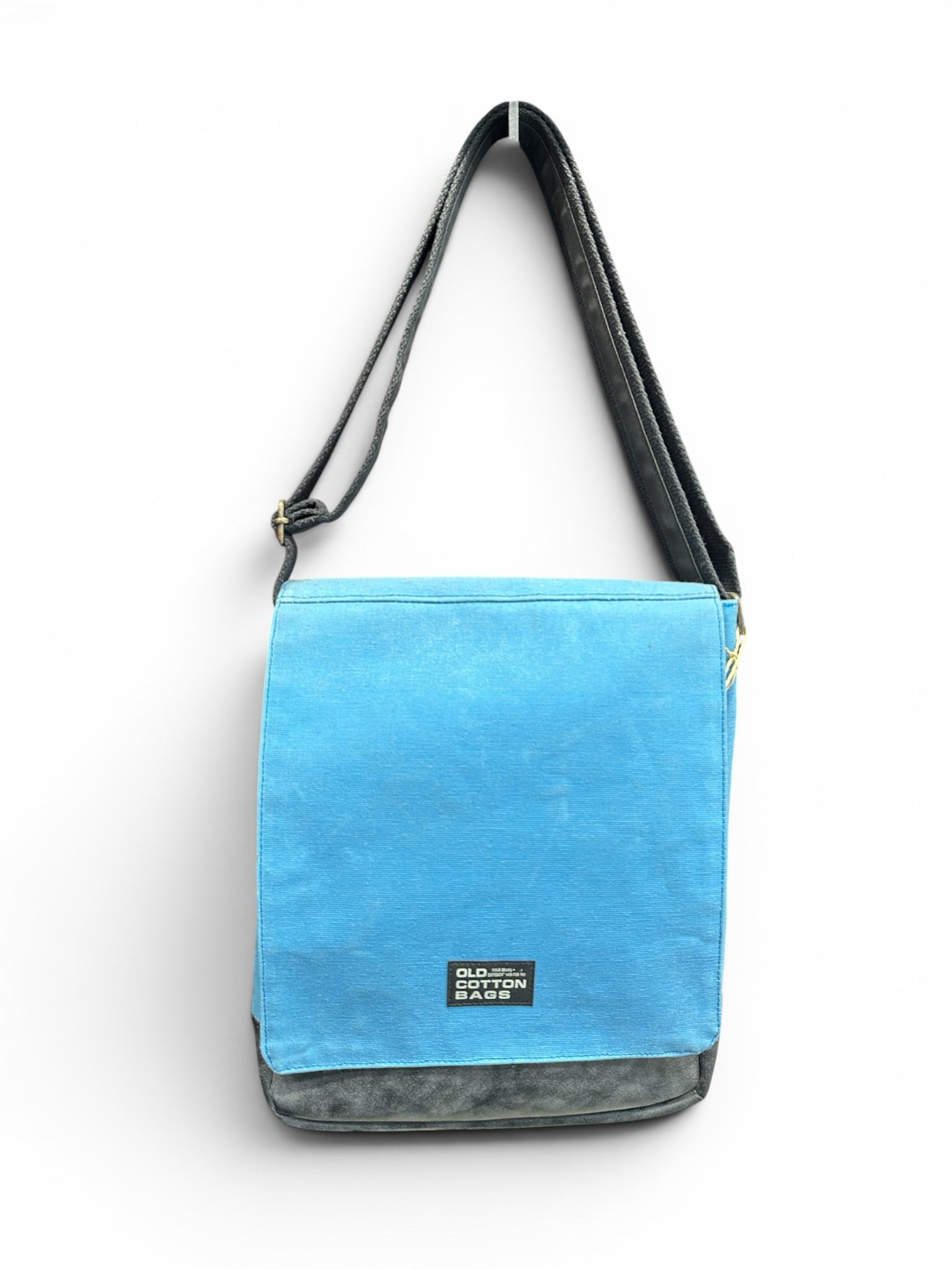 Old Cotton Cargo Bags Dikey Eskitme Kumaş Kanvas Postacı Omuz Çantası Unisex 7112 WESTERN Mavi
