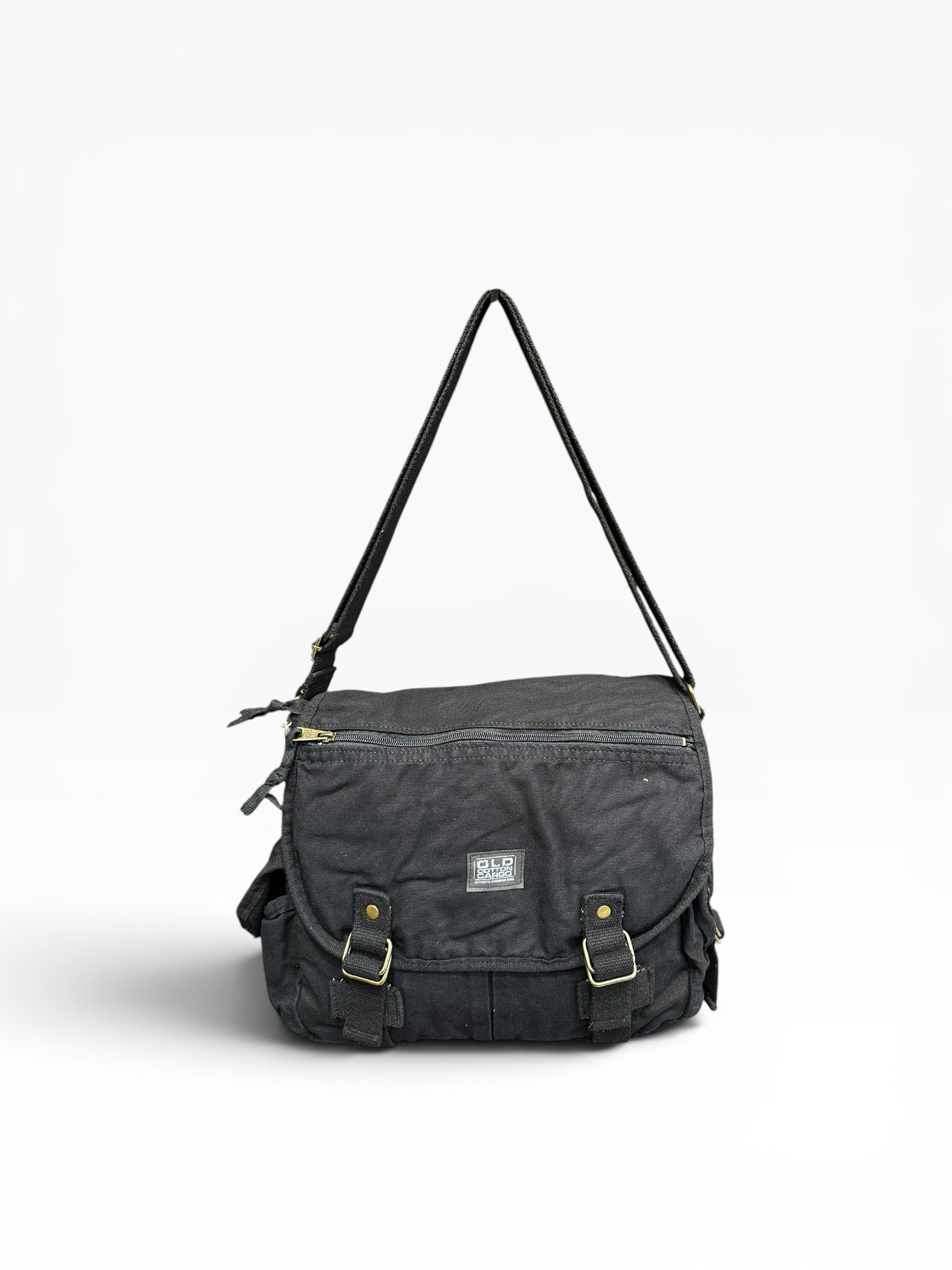 Old Cotton Cargo Kumaş Postacı Omuz Çantası Unisex Nico Bag Siyah
