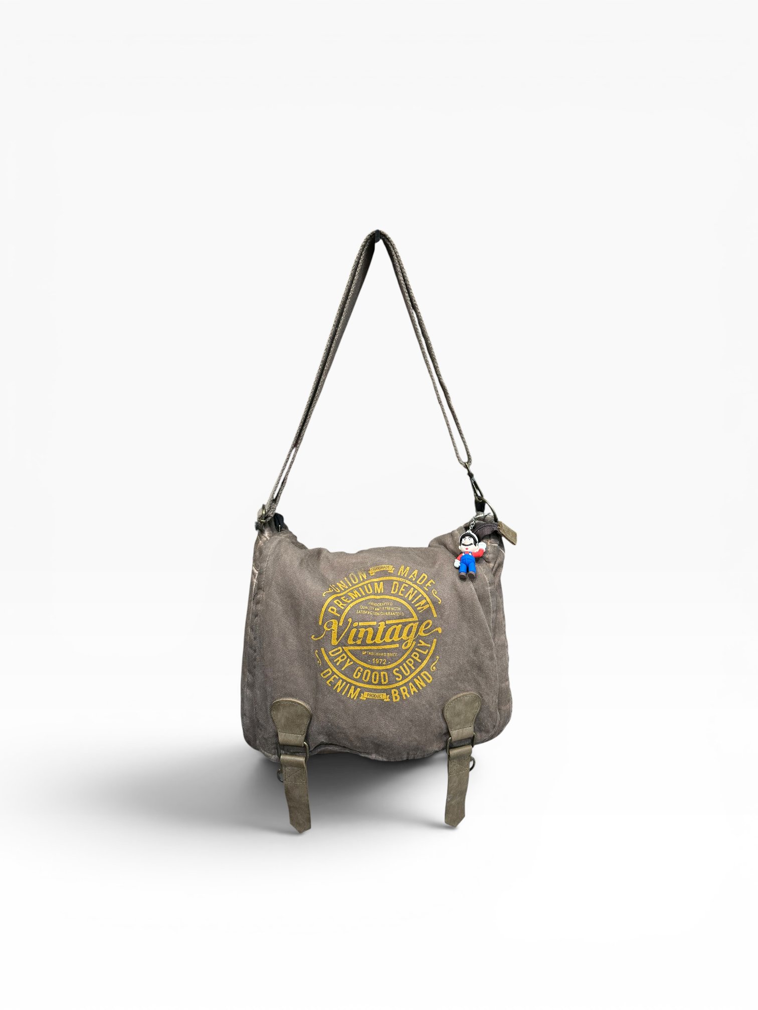 Old Cotton Cargo Kumaş Postacı Omuz Çantası Unisex San Diego Oil Kahve