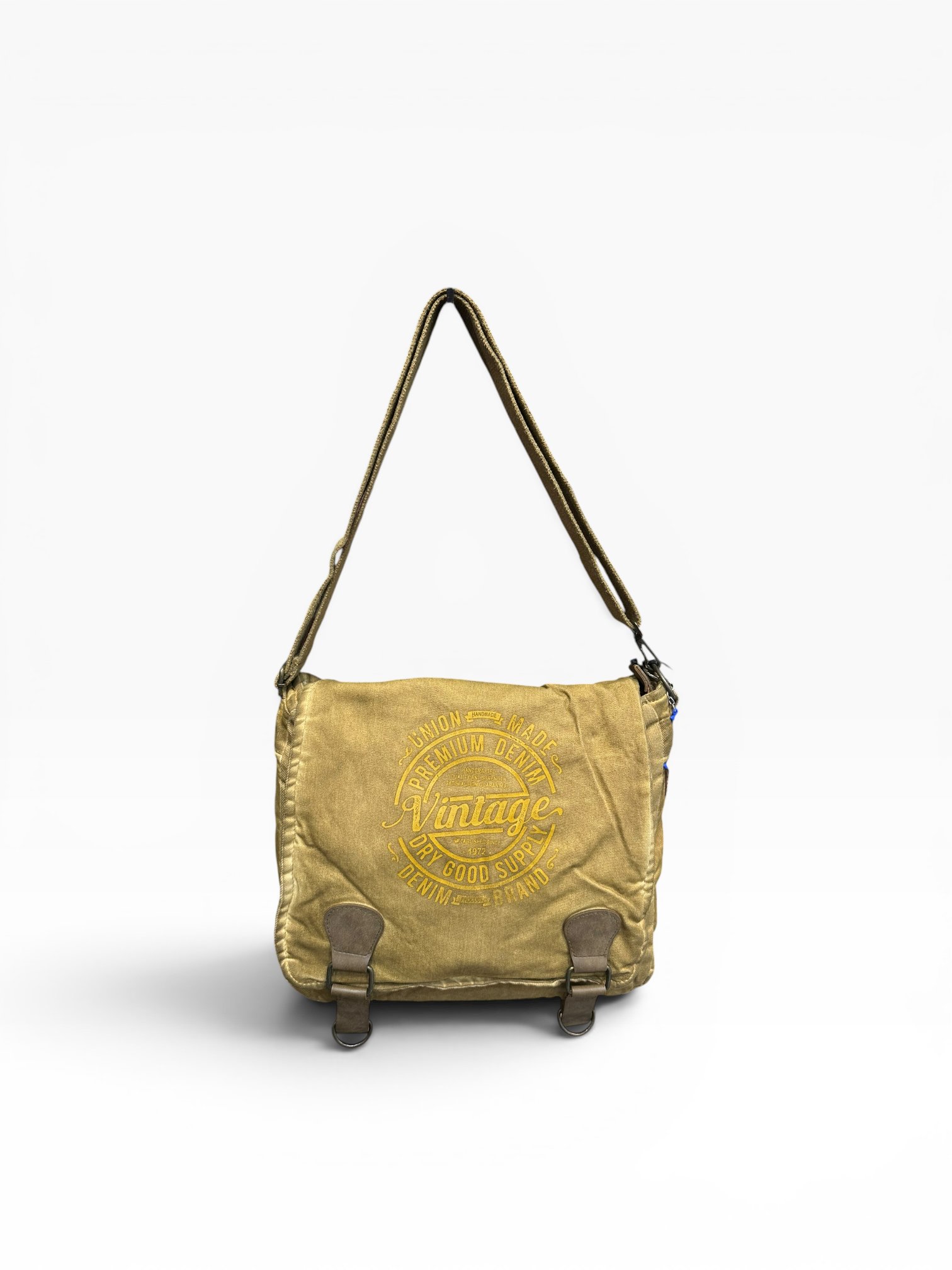Old Cotton Cargo Kumaş Postacı Omuz Çantası Unisex San Diego Oil Hardal