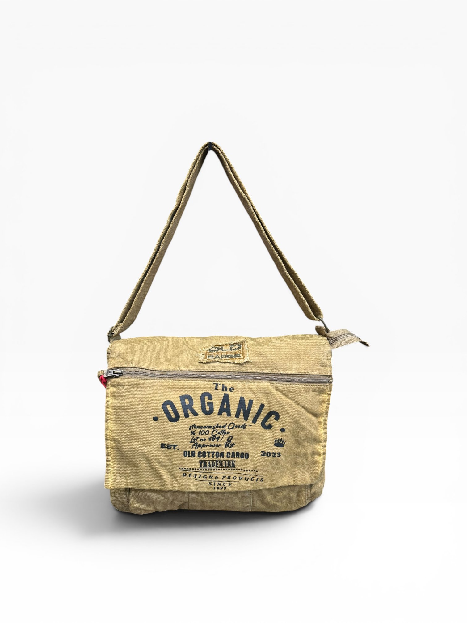 Old Cotton Cargo Kumaş Postacı Omuz Çantası Unisex Mulater Bag Oil Camel