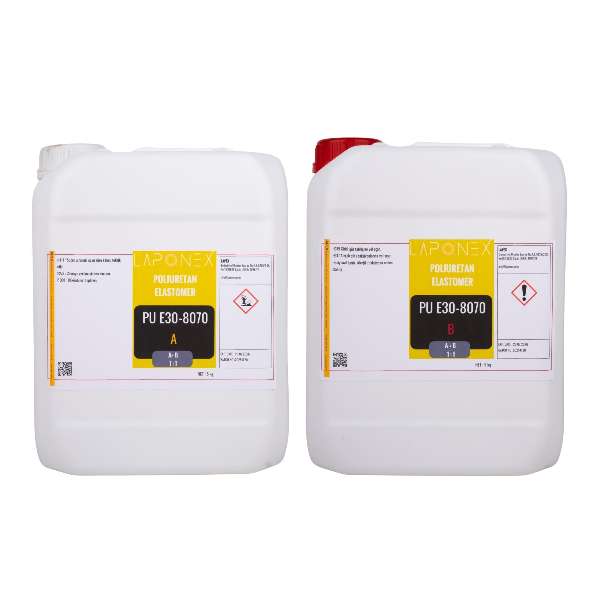 PU E30-8070 Polyurethane Elastomer 30 Shore Kalıp Döküm Esnek Poliüretan Reçine A+B 10 kg - 1522513008