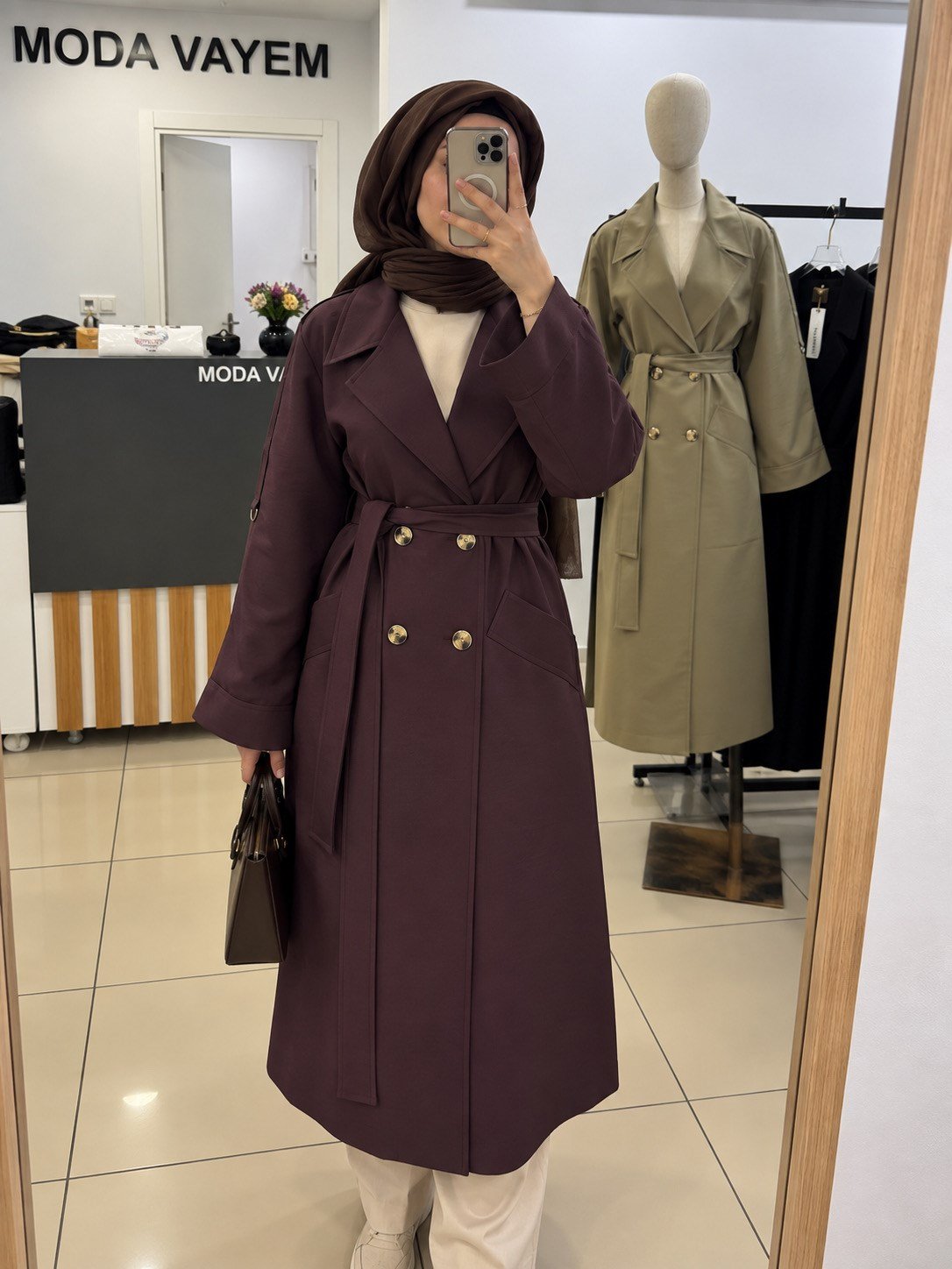 FLM10001 - VALENTİNA TRENÇ - BORDO