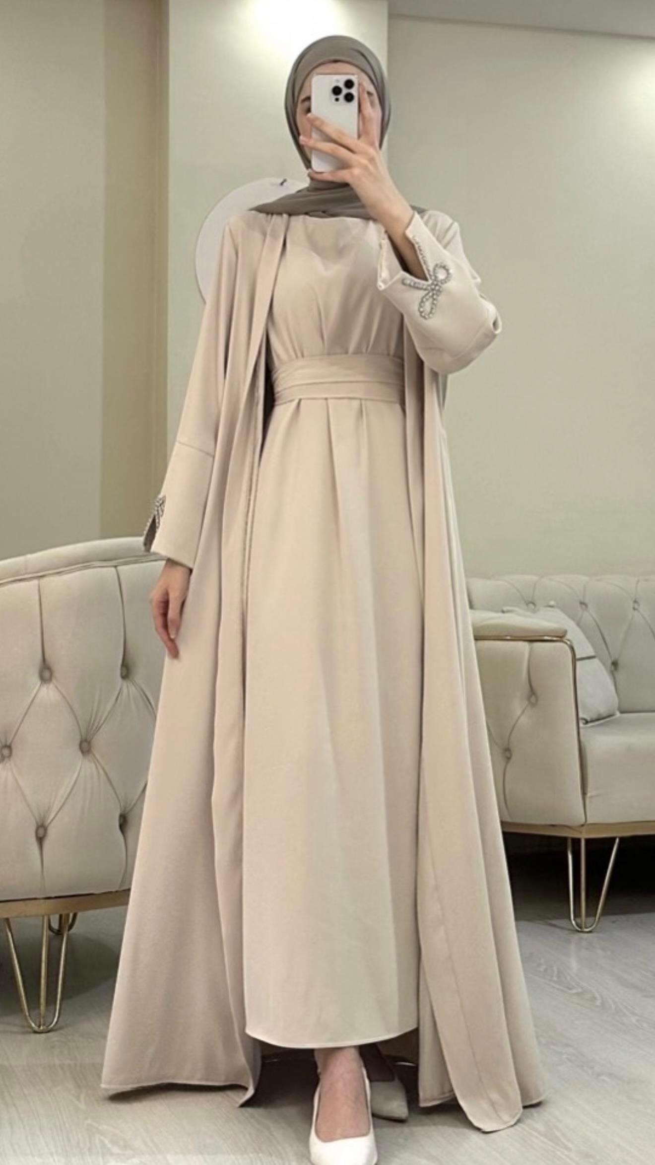 SL4205 - NEVA ABAYA TAKIM - BEJ