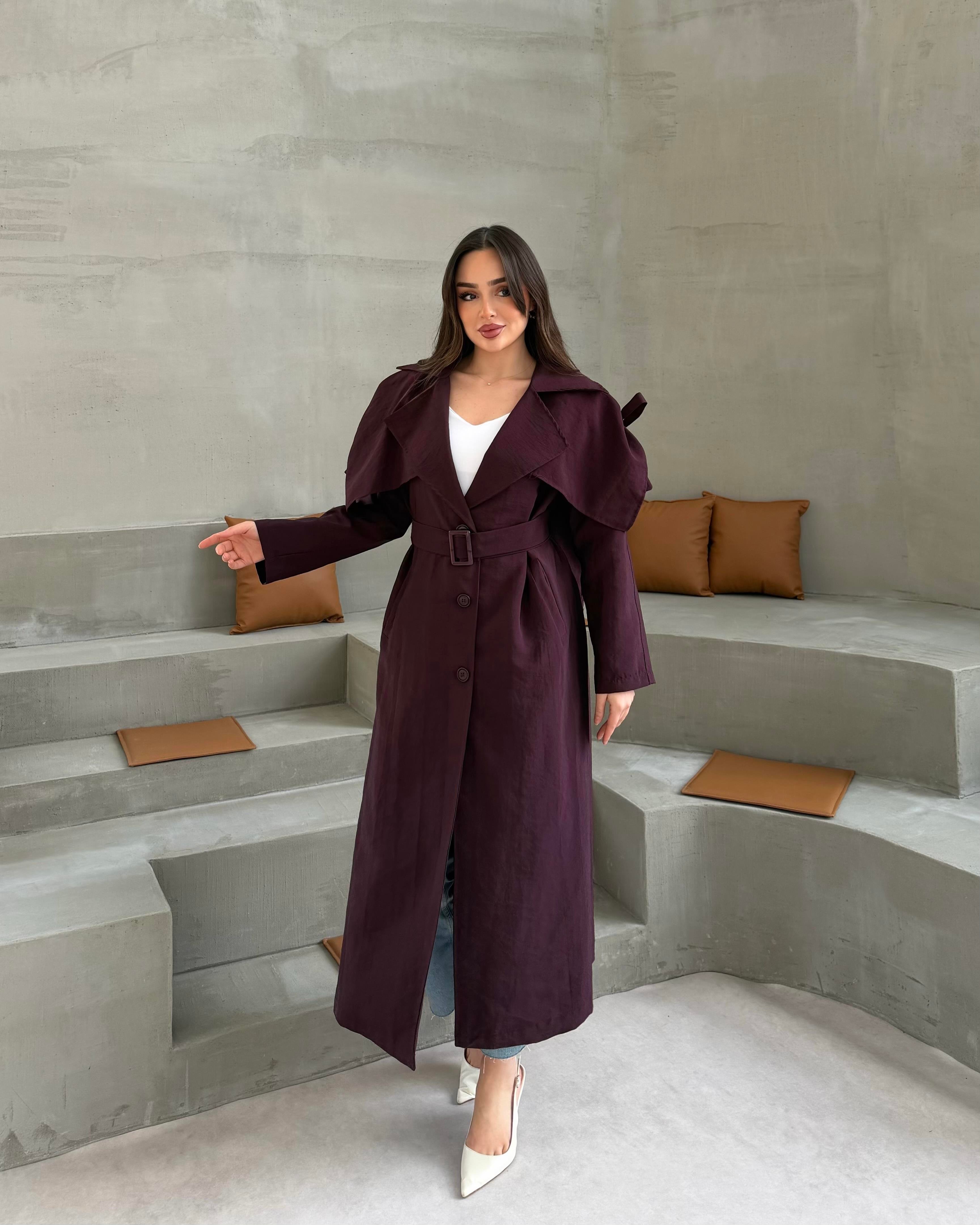 SL4322 - VİOLET TRENÇ - BORDO