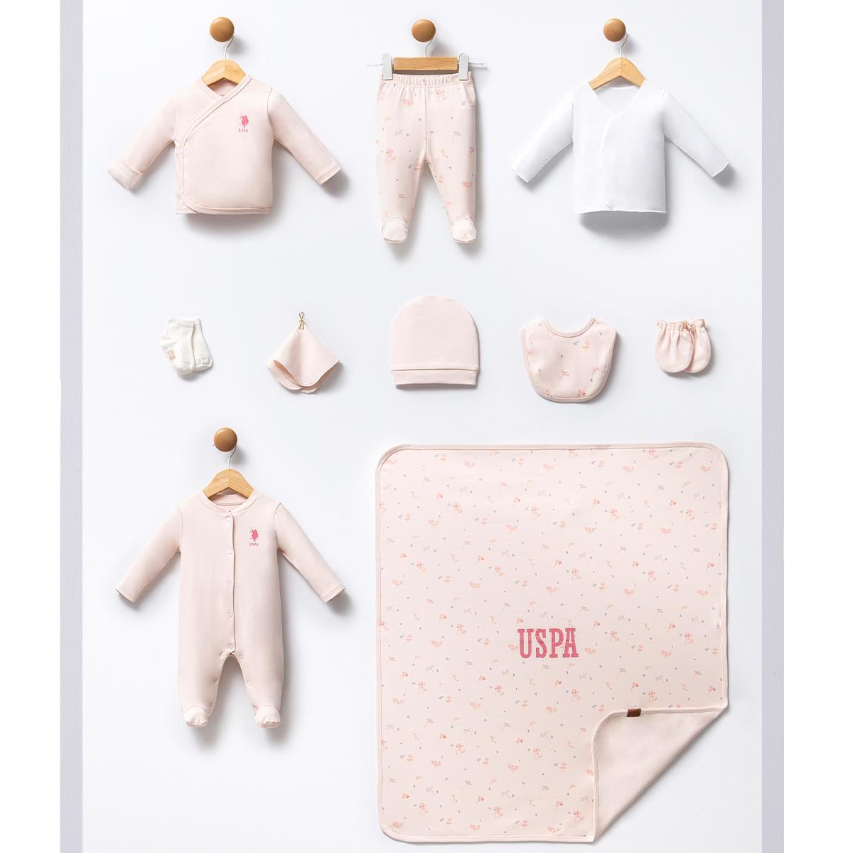 US POLO Kız Bebek Pudra Hastane Çıkışı 10'lu Set