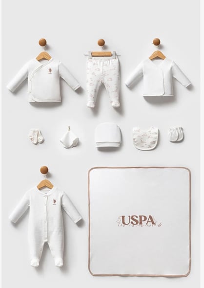 US POLO Unısex Bebek Beyaz Hastane Çıkışı 