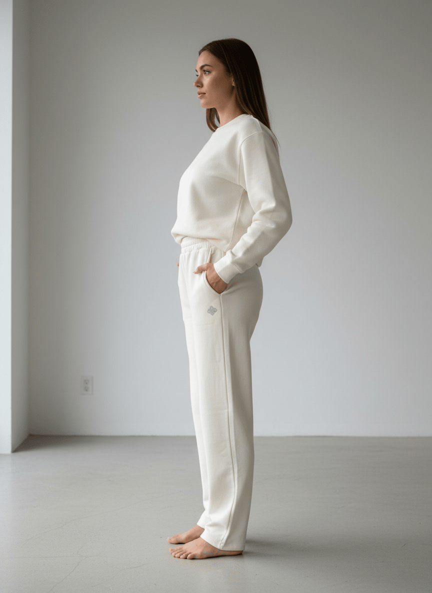 The C.C. Ekru Oversize Fleece Jogger Eşofman Altı