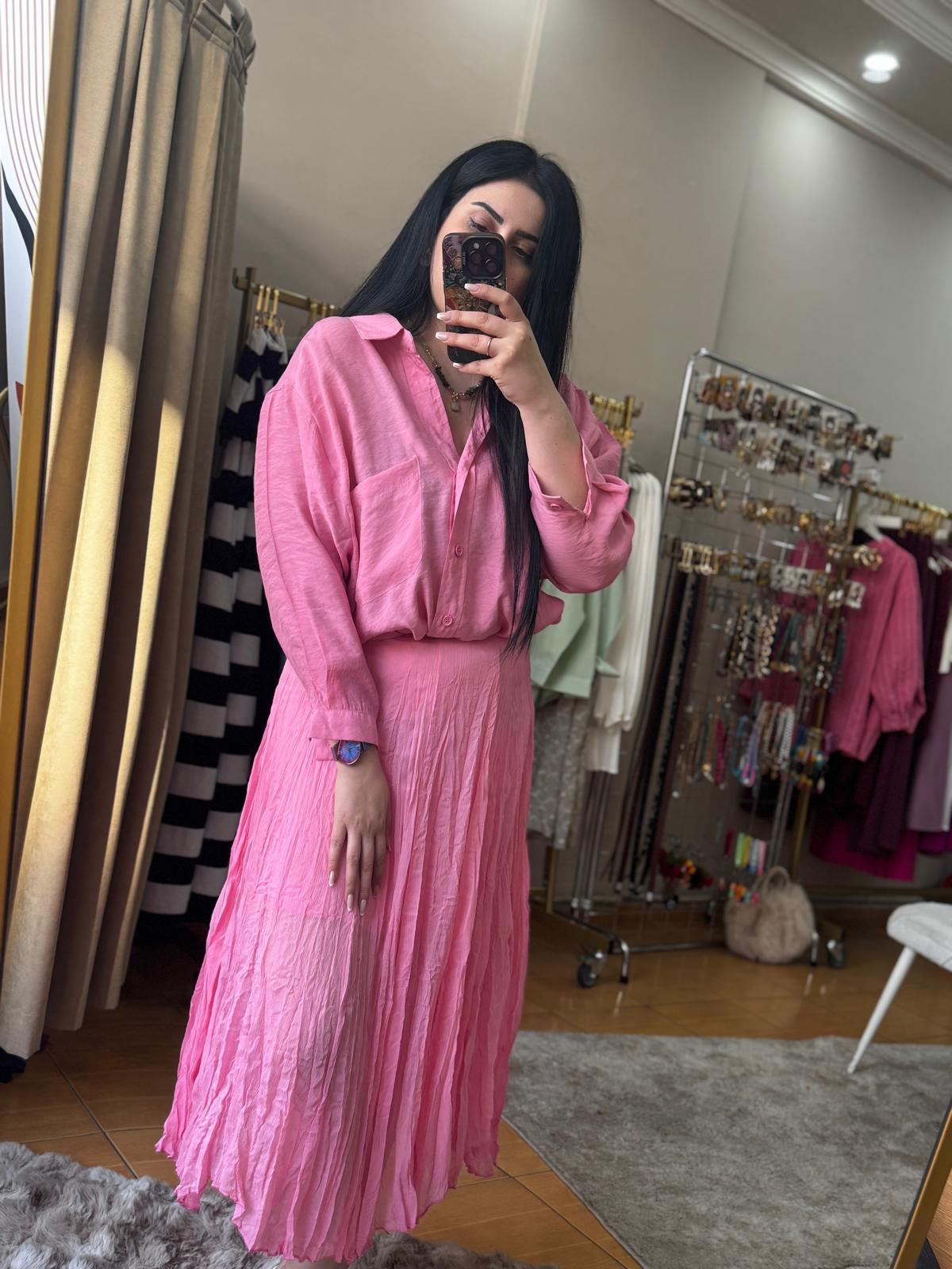 PEMBE KIRIŞIK ETEK 