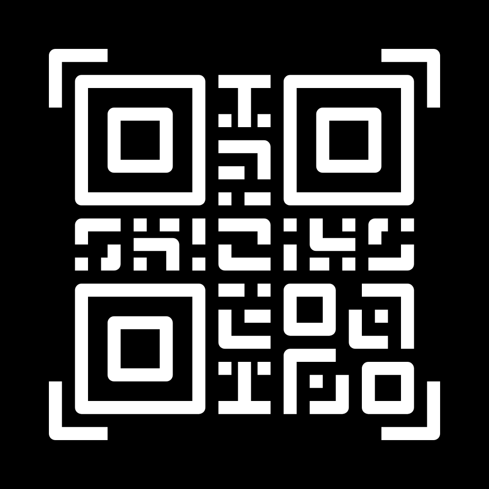 5x5 cm Kare Siyah QR Menü Kartı - Minimal PVC Tasarım
