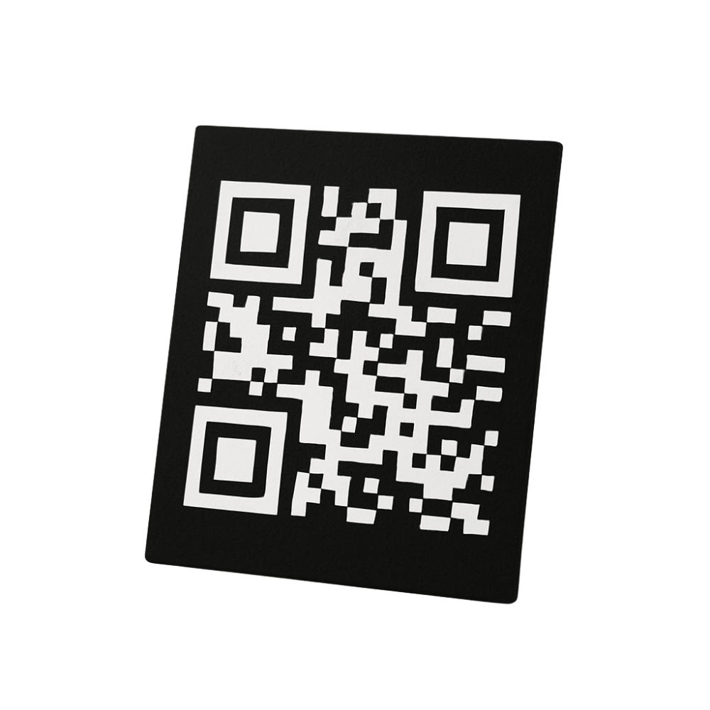 5x5 cm Kare Siyah QR Menü Kartı - Minimal PVC Tasarım