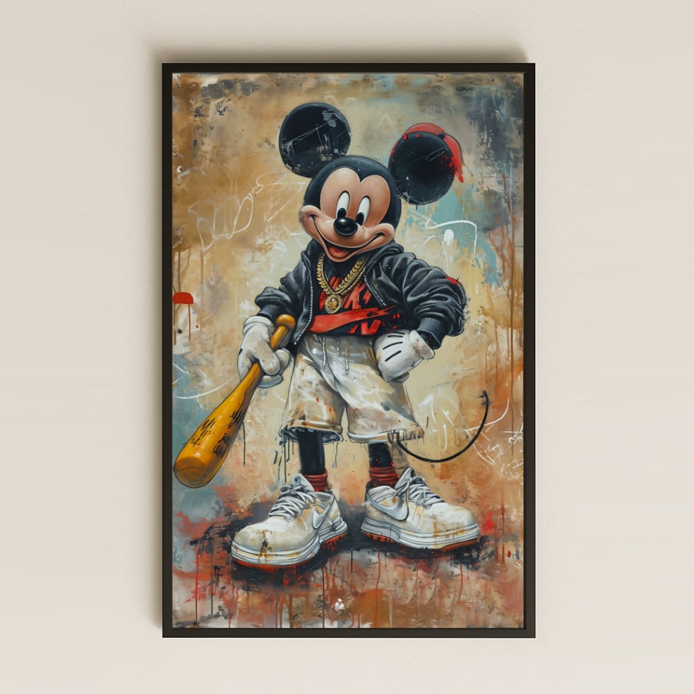 Asi Mickey Karakterli Street Style Şeffaf Pleksi Tablo