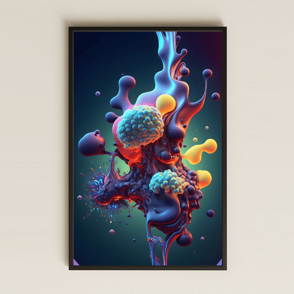 Biyolojik Soyut Molekül Temalı Şeffaf Pleksi Tablo