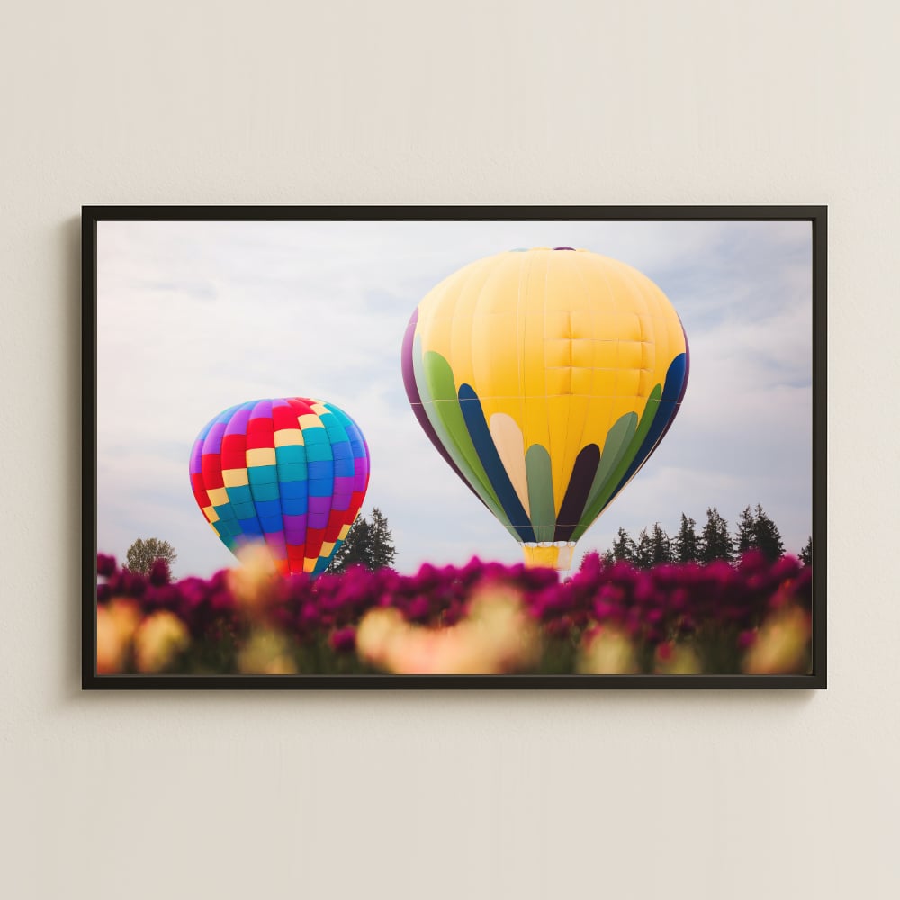 Çiçekler ve Balonlar UV Baskılı Bahar Atmosferi Tablosu