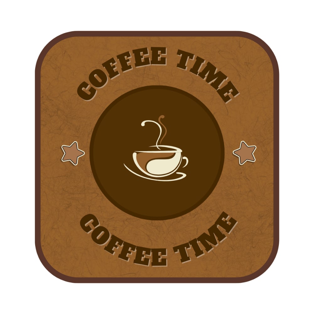 Coffee Time Desenli 6'lı Ahşap Bardak Altlığı