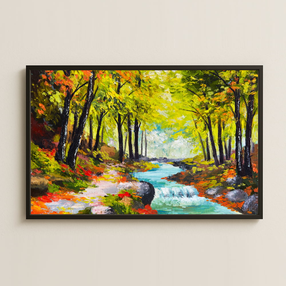 Doğal Orman ve Dere Temalı UV Baskılı Tablo