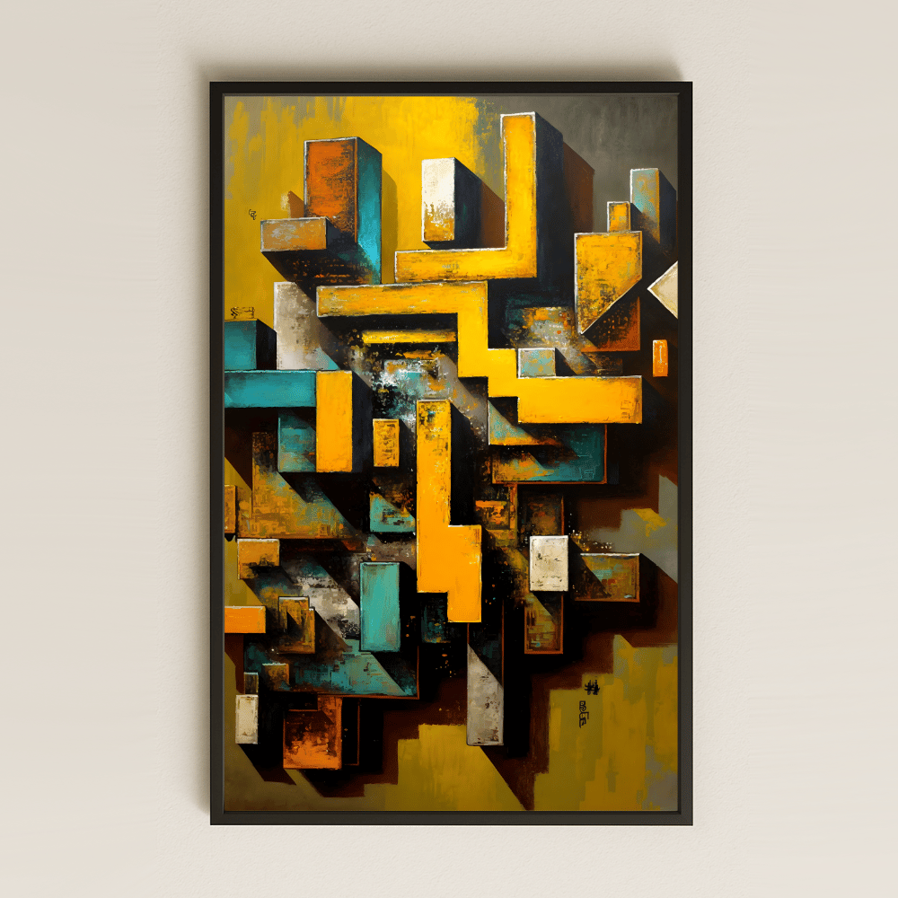 Endüstriyel Soyut Geometrik Şeffaf Pleksi Tablo